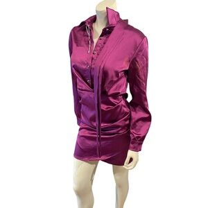 Vanessa Scott Button down Satin Shirt dress